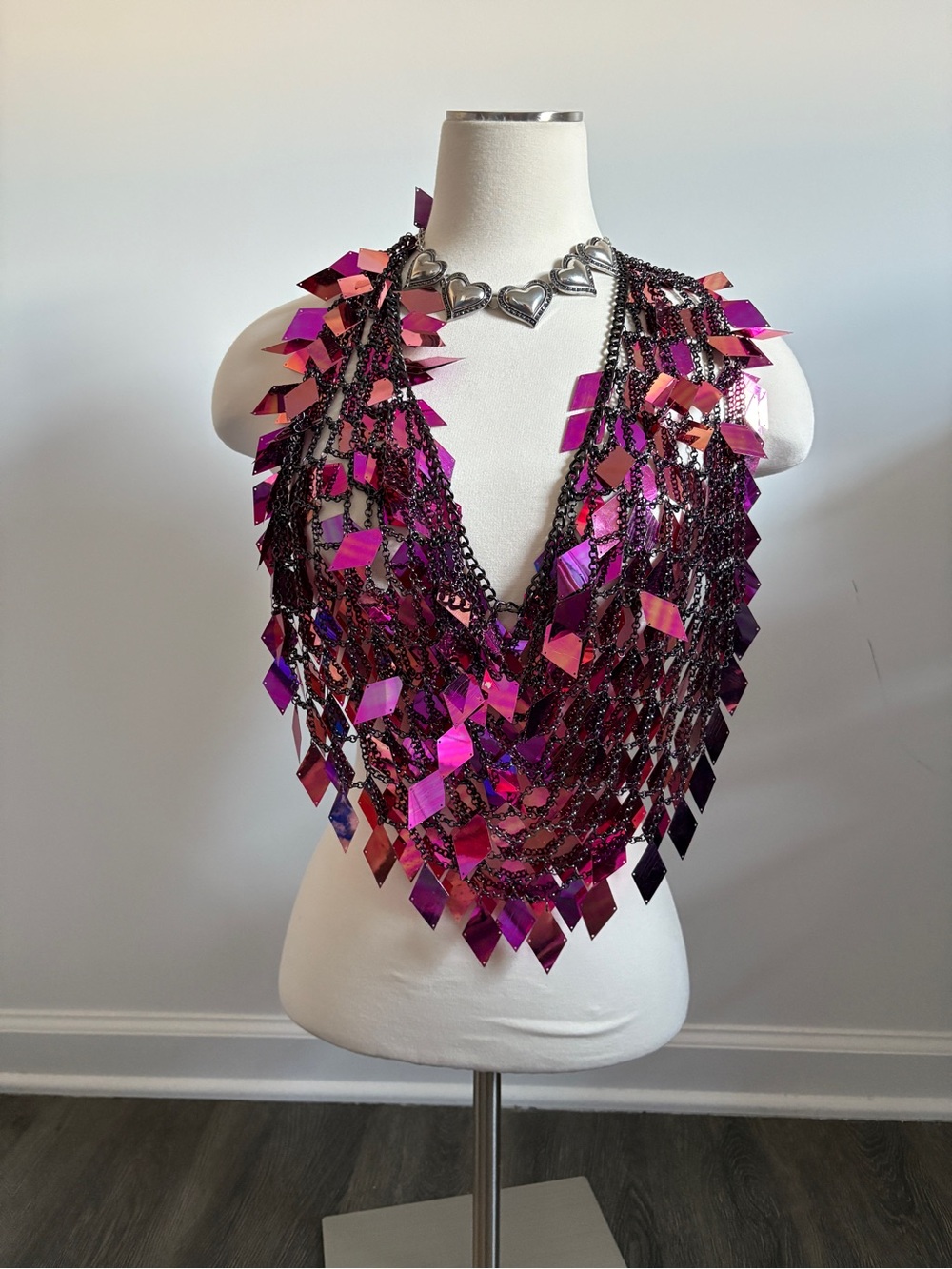 Purple Sequin Halter Top Necklace Style | Festival Rave